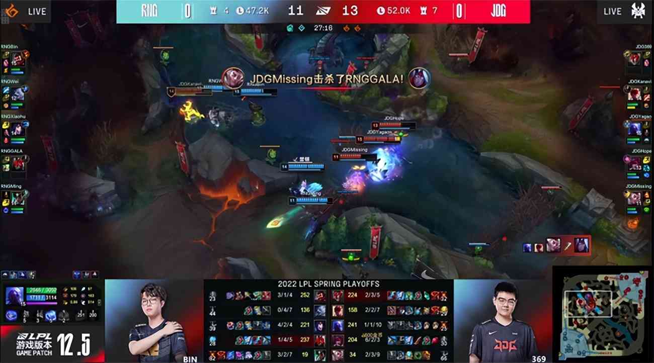 LOL-LPL：GALA厄斐琉斯对位单杀Hope霞，RNG让二追三击败JDG