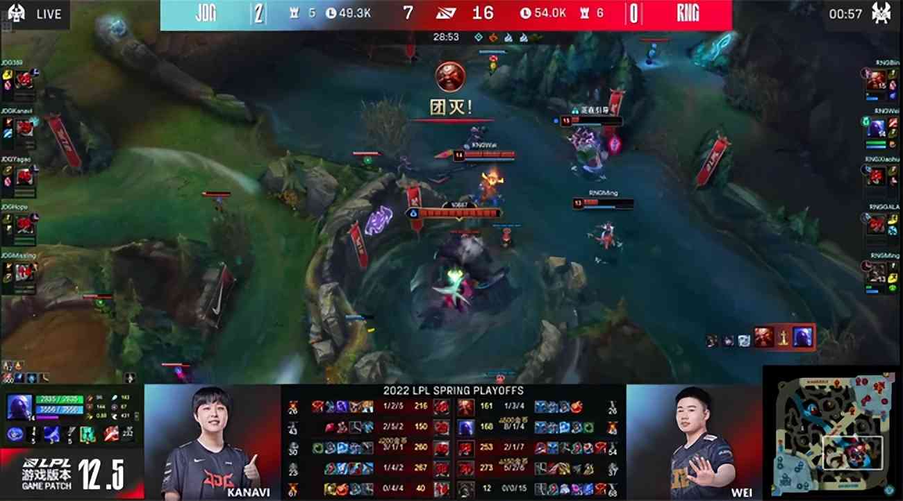 LOL-LPL：GALA厄斐琉斯对位单杀Hope霞，RNG让二追三击败JDG